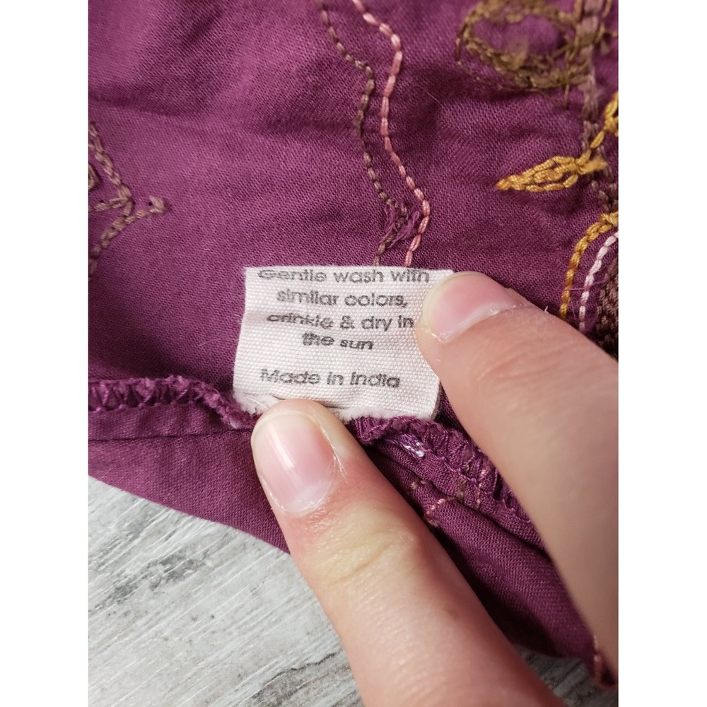 Magnolia Pearl Belinay Kimono Jacket Plum Floral Embroidered Cotton One Size NWT - Picture 13 of 13